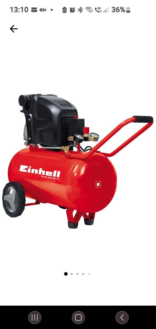 Compresor aer pe ulei Einhell TE-AC 270/50/10, rezervor 50 L, 1.8 kW,