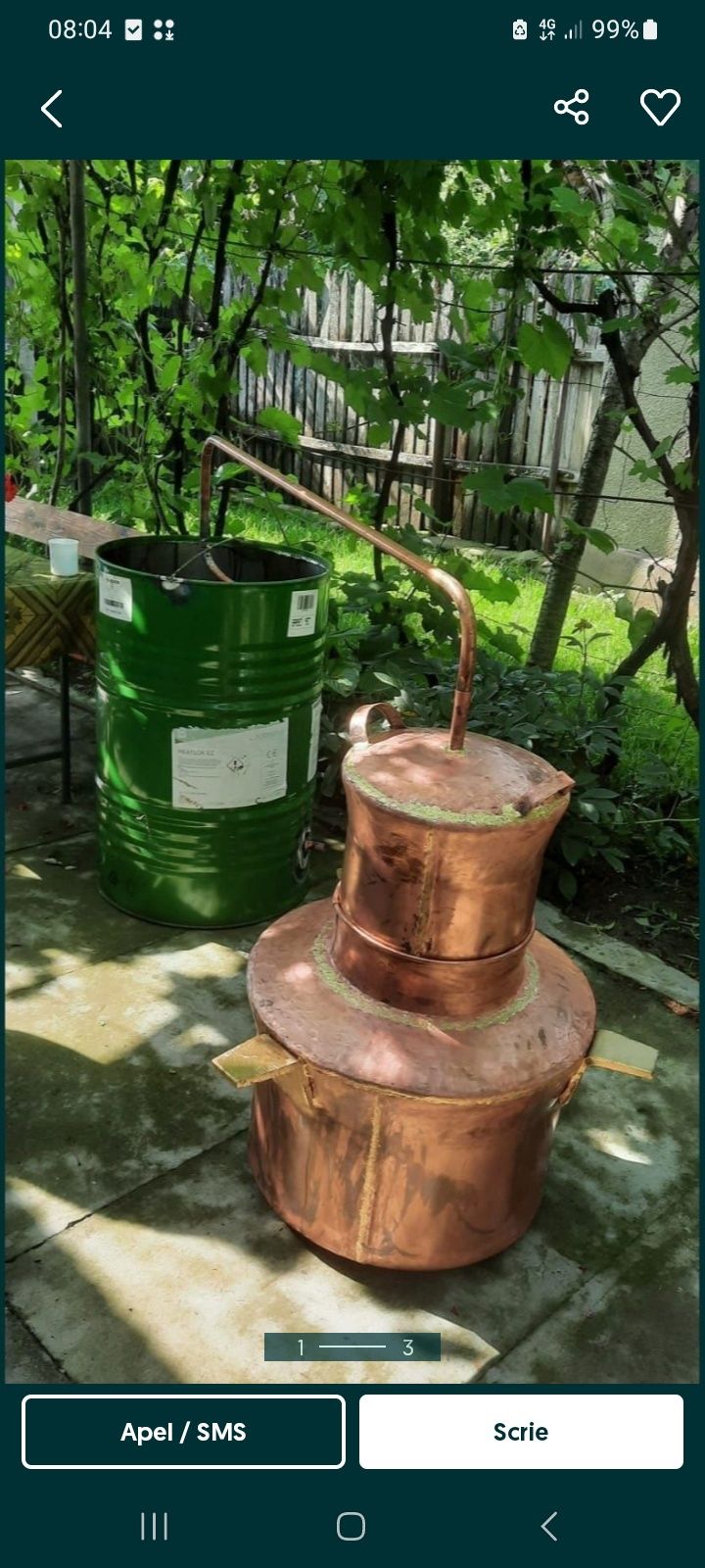 Vând cazan de țuică la 100 de Litri cu fundul de 4 mm pareții de 2 mm capacul de 1 mm se poate trimite și prin curier i