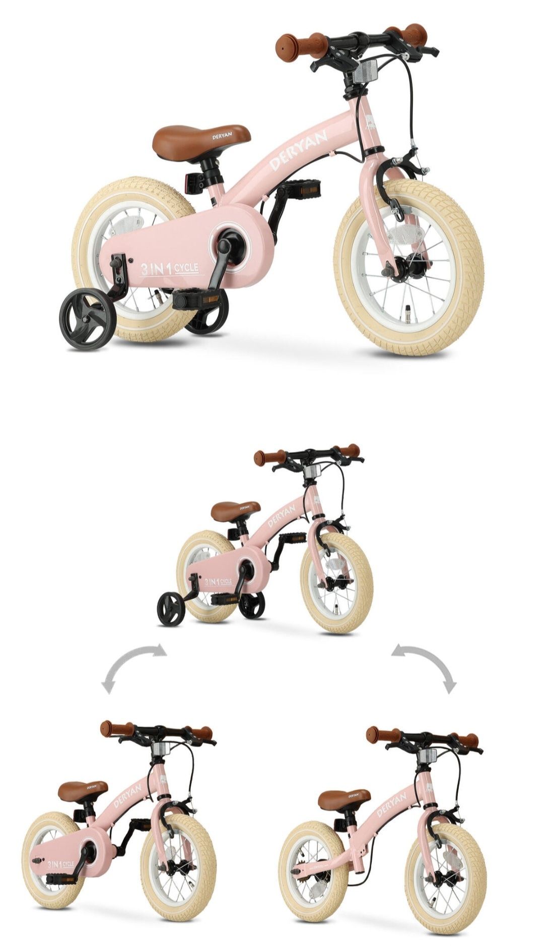 Bicicleta 14" Deryan roz