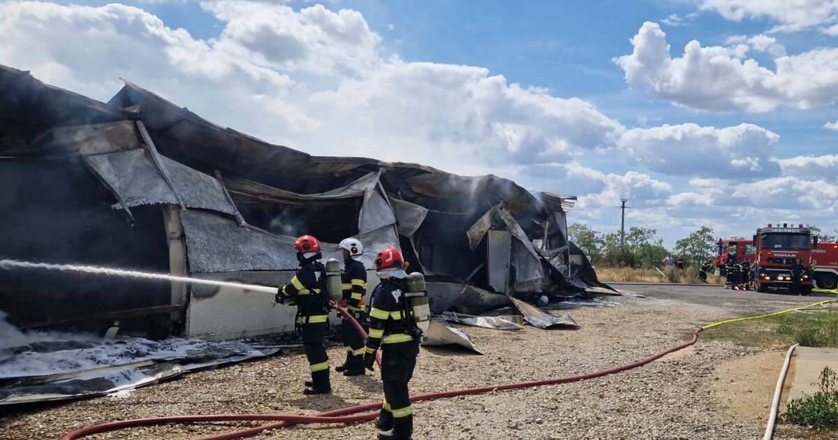 Incendiu la o fabrică de mobilă din Livada de Bihor. Pompierii intervin cu mai multe autospeciale
