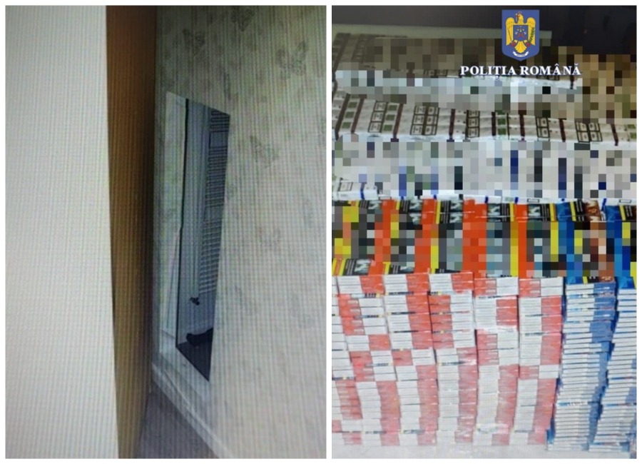 Peste 7.500 de pachete de ţigări de contrabandă descoperite într-o cameră secretă în Nojorid. Proprietarul casei a fost reţinut (FOTO)