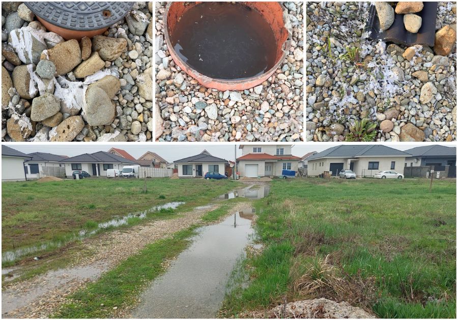 „Mi-i groază când e înnorat!”. Locuitorii unei străzi din Nojorid se plâng că le defulează canalizarea când plouă. Ce spune Compania de Apă Oradea (FOTO)